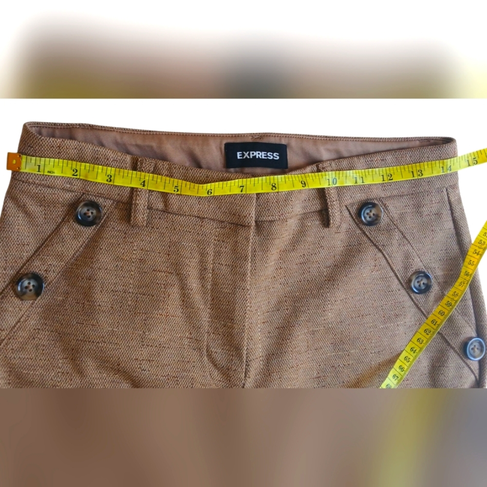 Express Women's Brown Skinny Mid Rise Ankle Trousers-Size 4 EUC - Picture 3 of 5